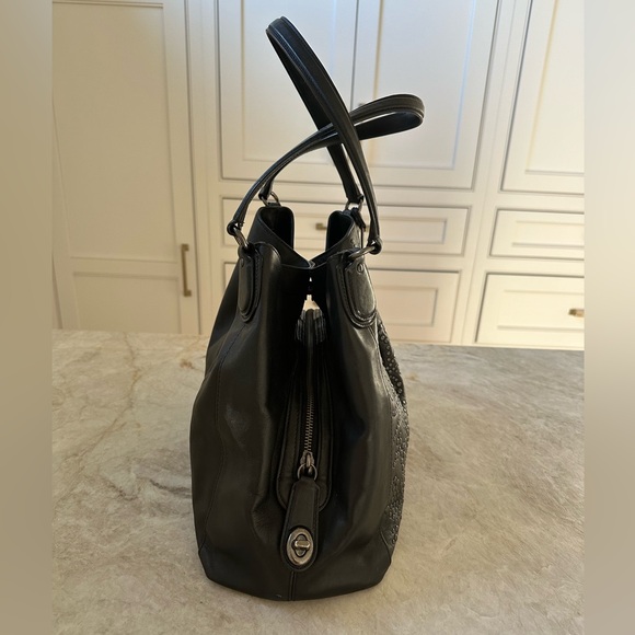 Coach Edie Studded Leather Shoulder Bag - Picture 3 of 12